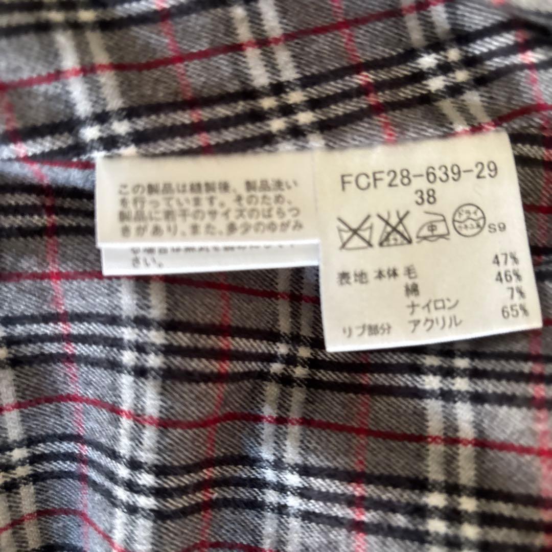 日本製★バーバリーブルーレーベル★ウールライダース　ノバチェック　サイズ38