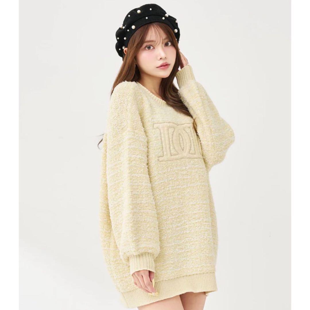 新品タグ付き　ダーリッチ　darich DDロゴツイードニットプルオーバー