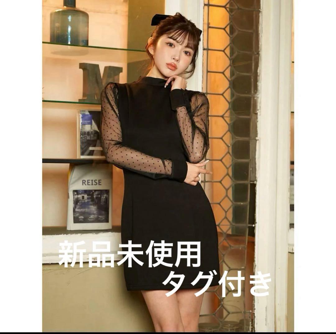 ダーリッチ シアードットワンピース （ブラック）