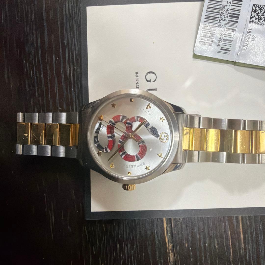 GUCCI クォーツ式時計 シルバー ゴールド