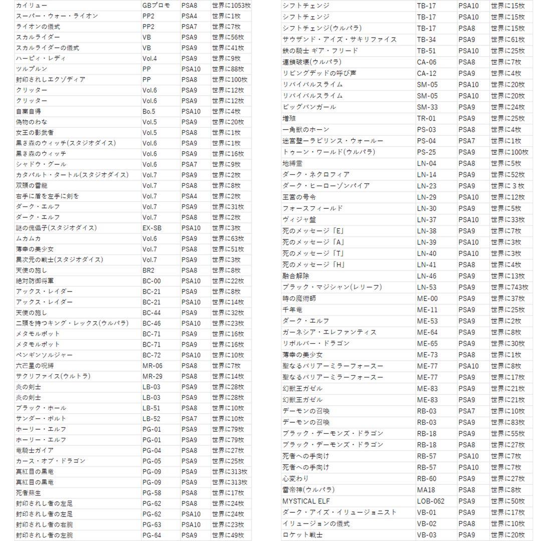 遊戯王引退 PSA鑑定品99枚まとめ売り 初期二期