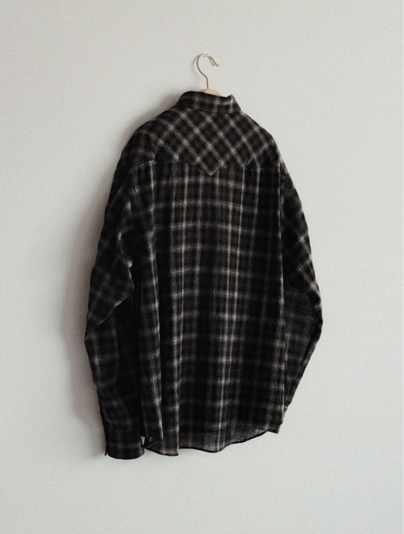 【LIDNM】Wool Plaid Western Shirt
