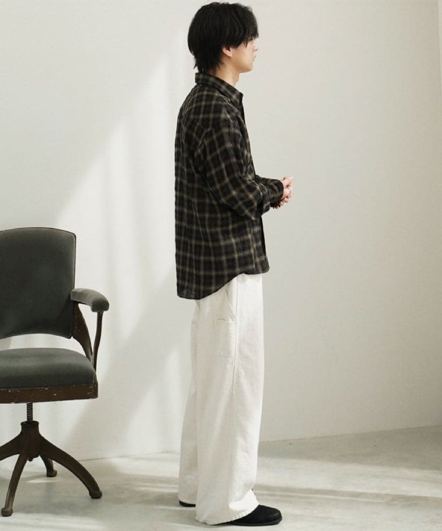 【LIDNM】Wool Plaid Western Shirt