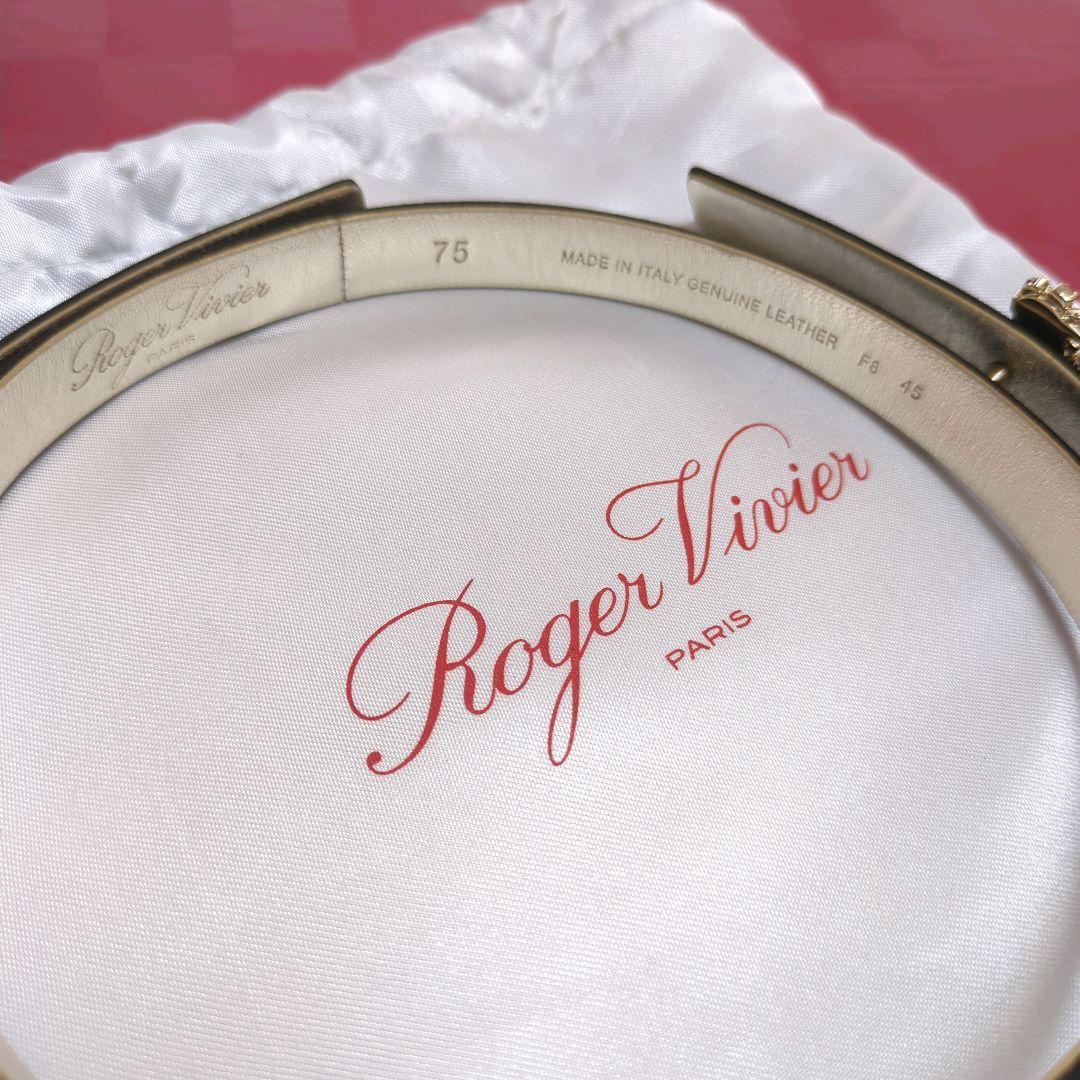 RogerVivier ロジェヴィヴィエフラワーストラスバックルベルト黒75cm