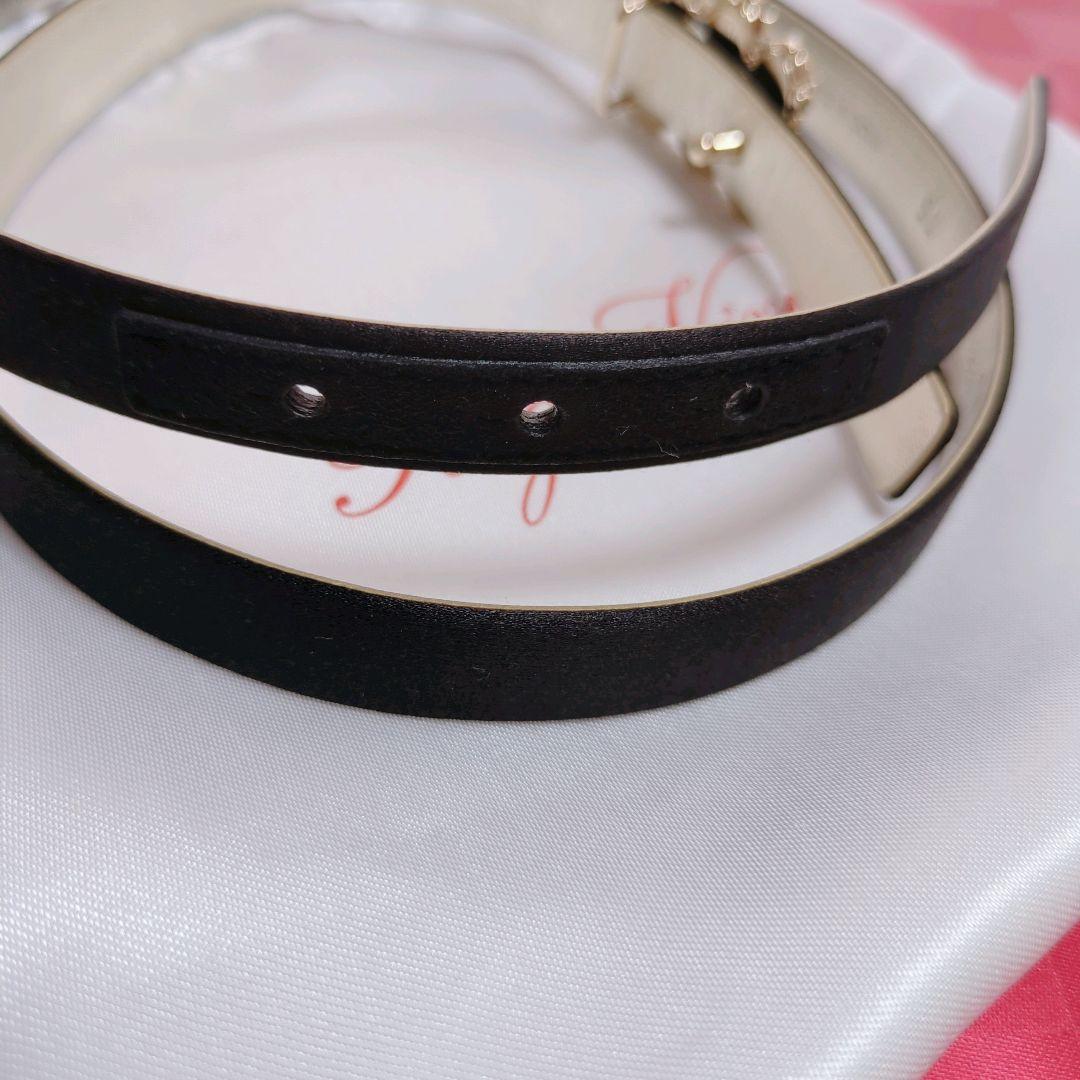 RogerVivier ロジェヴィヴィエフラワーストラスバックルベルト黒75cm