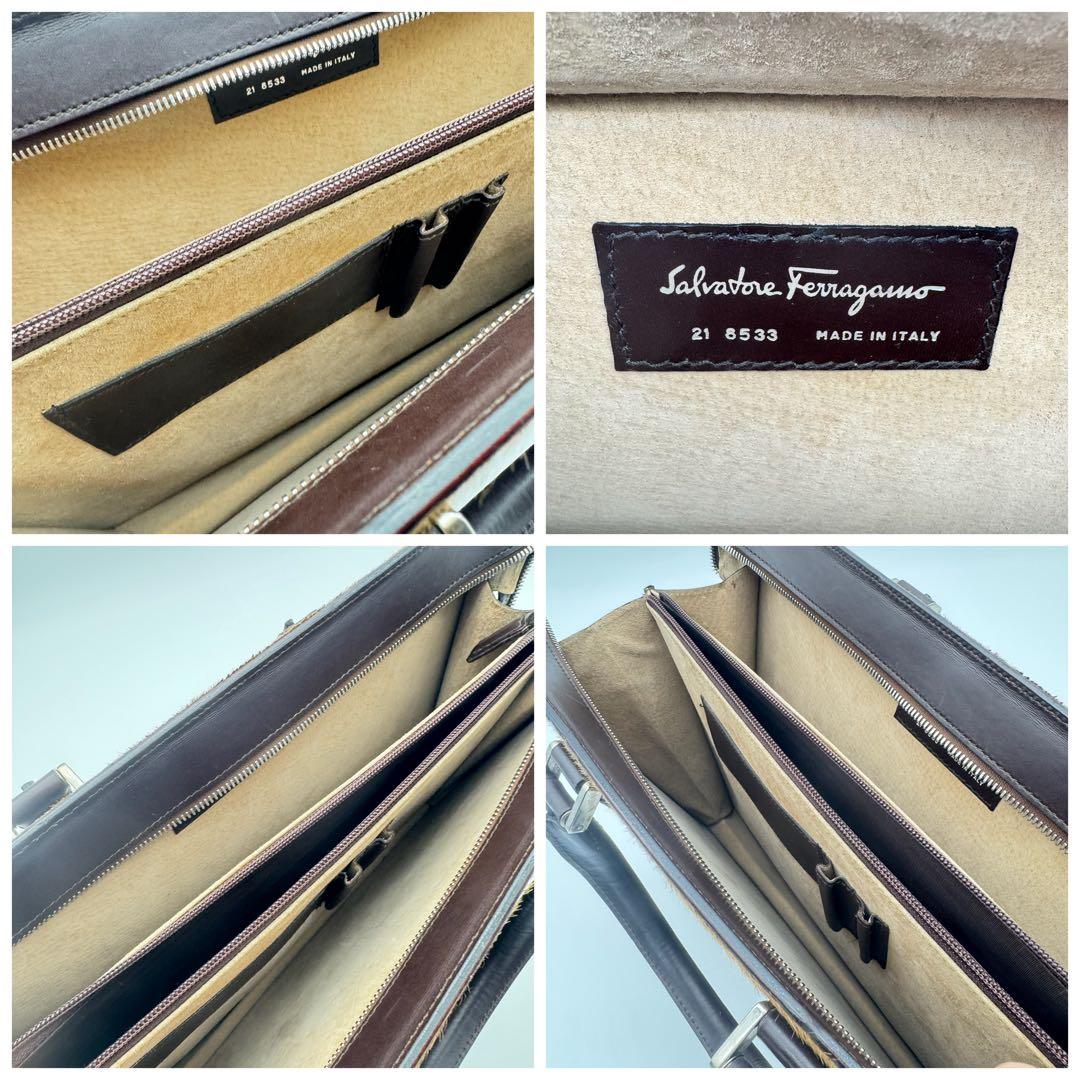 サルヴァトーレ フェラガモ ハラコ ブリーフケース ビジネスバッグ 美品 激レア