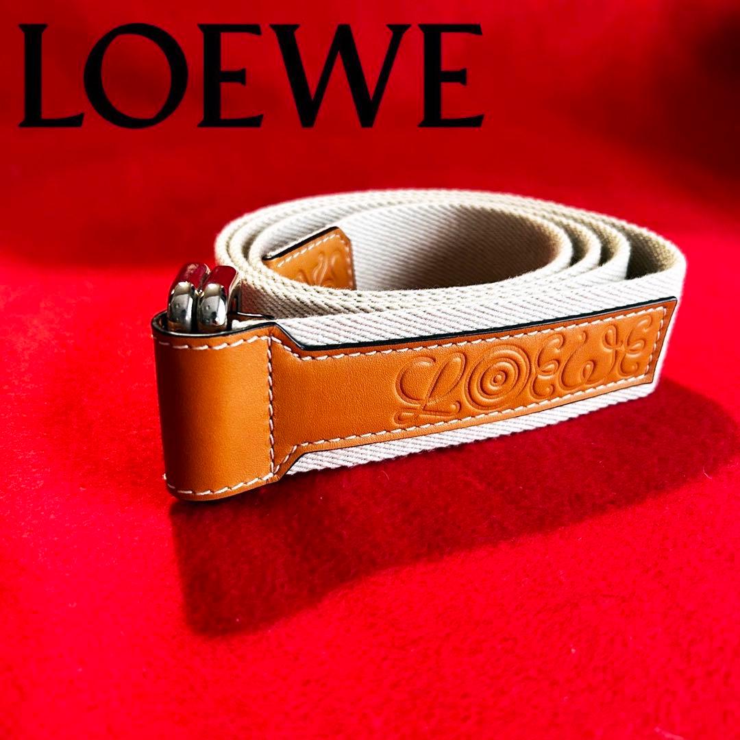 ★【新品】LOEWE Eye Nature ロエベ レザー キャンバスベルト