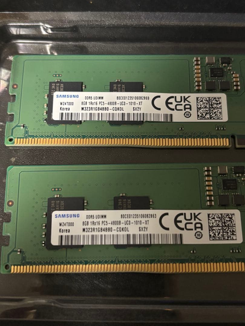 Samsung DDR5 16GB (8GBx2)メモリ 4800MHz