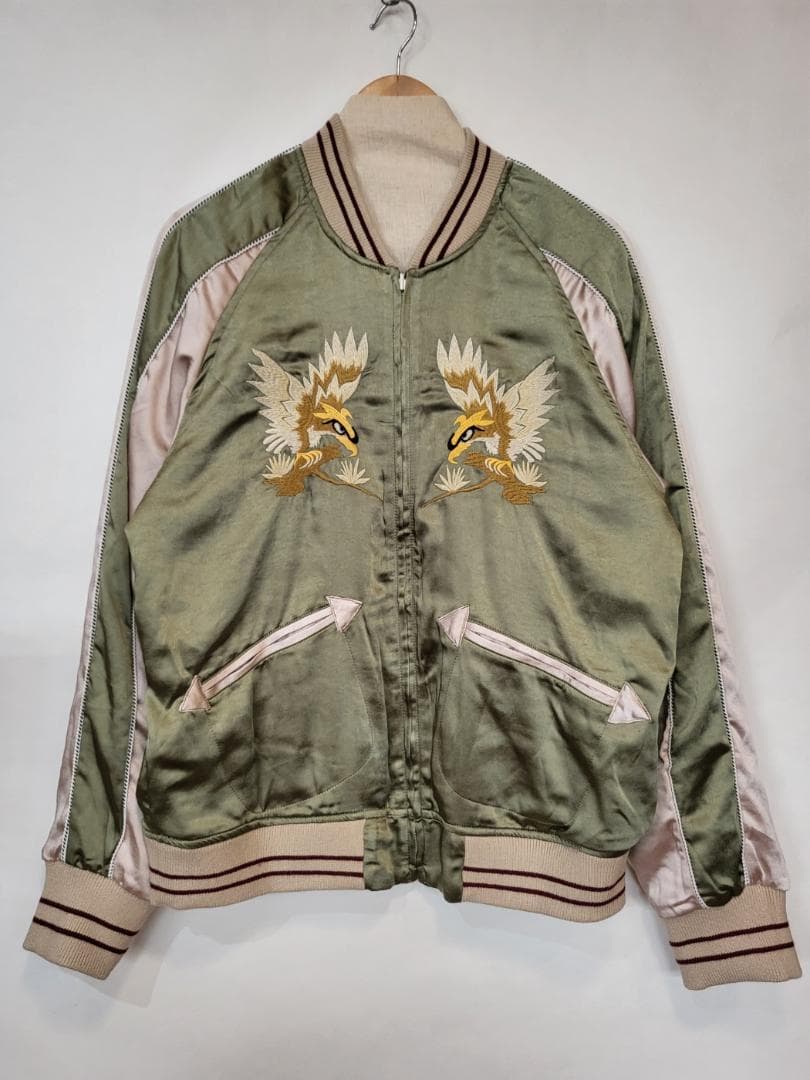 50'sライク刺繍ベロアリバーシブルスカジャン●サイズXXL（商品番号4964）