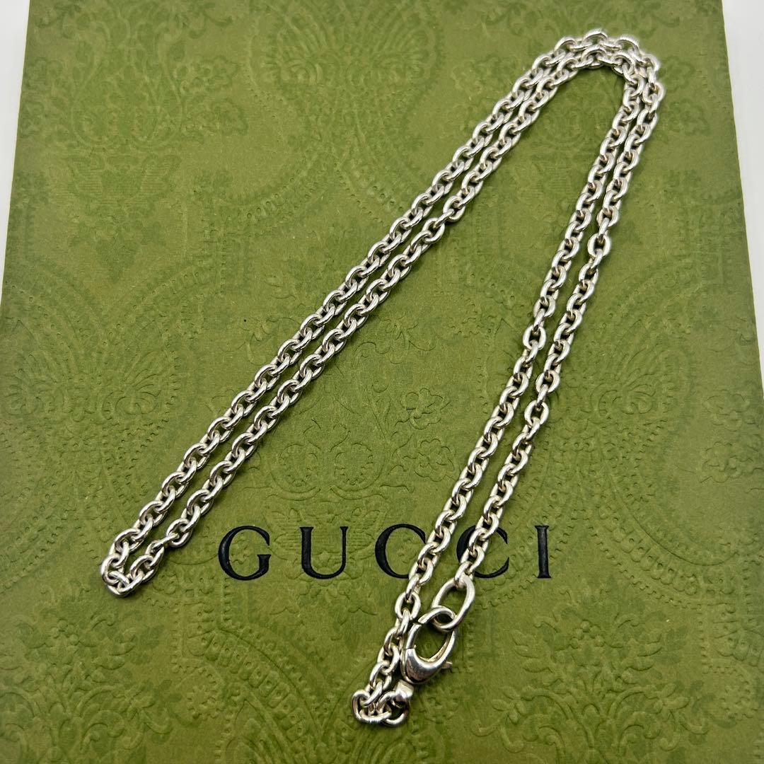 美品　グッチ　あずき　チェーン　ネックレス　シルバー　925 約50cm