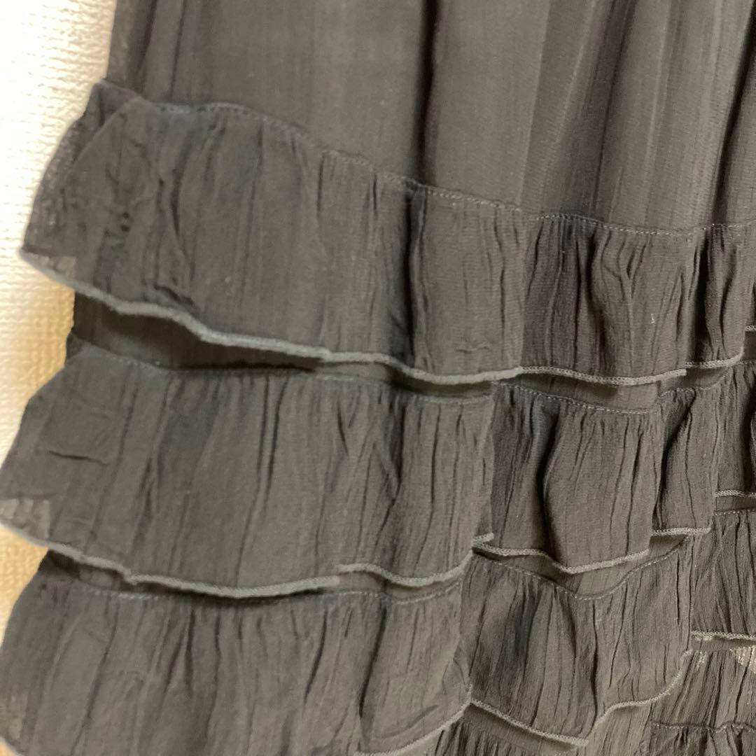 エディットフォールル フリル ティアード スカート ブラック