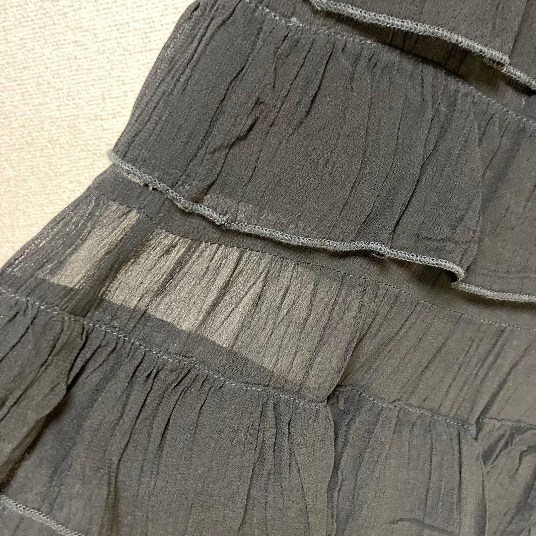 エディットフォールル フリル ティアード スカート ブラック