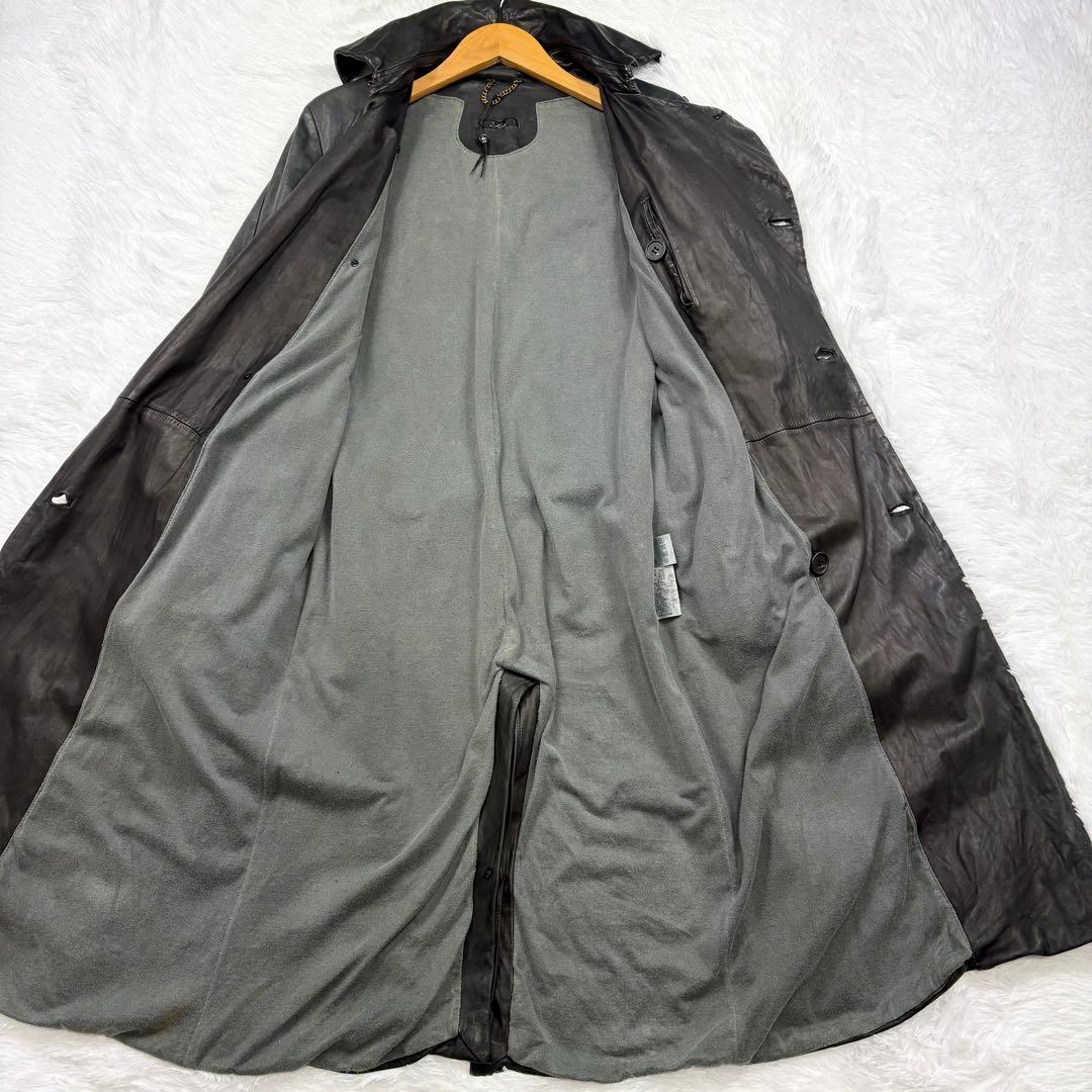 ✨超希少✨シシ　オールレザー　トレンチコート　ベルト　ロング丈　羊革　Mサイズ