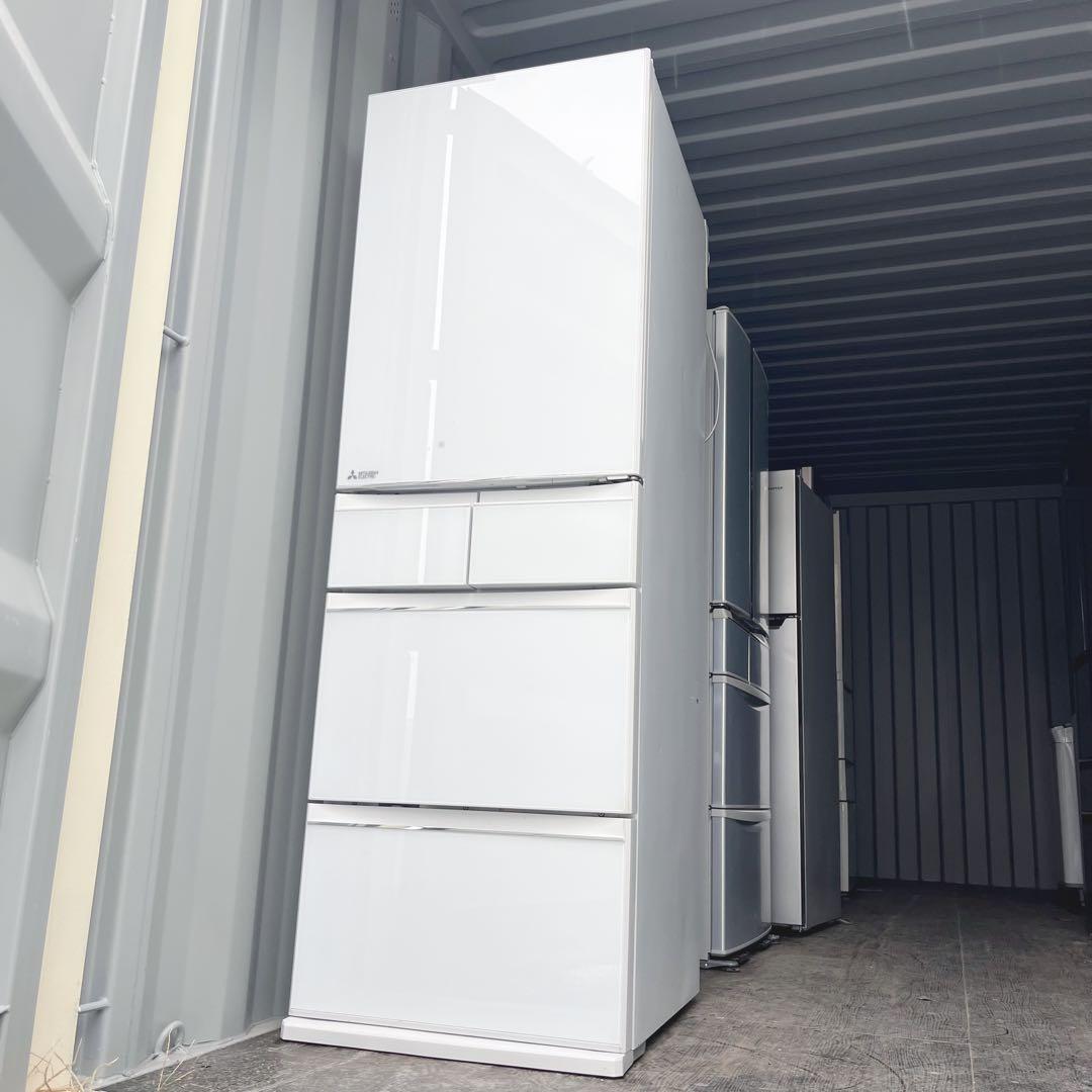 39取付無料！三菱ワイドチルドルーム搭載おしゃれホワイトインテリア5ドア冷蔵庫