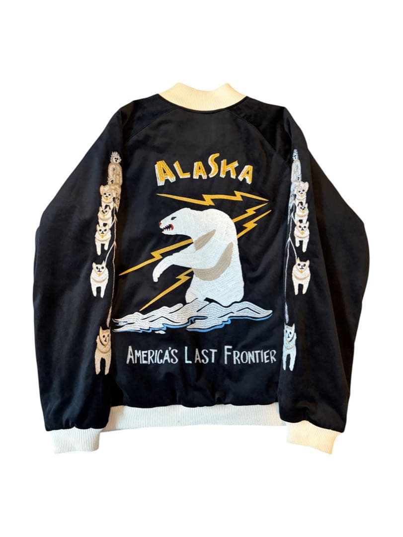 ヒューストン 別珍 スーベニア ジャケット スカジャン アラスカ 白熊刺繍 xl