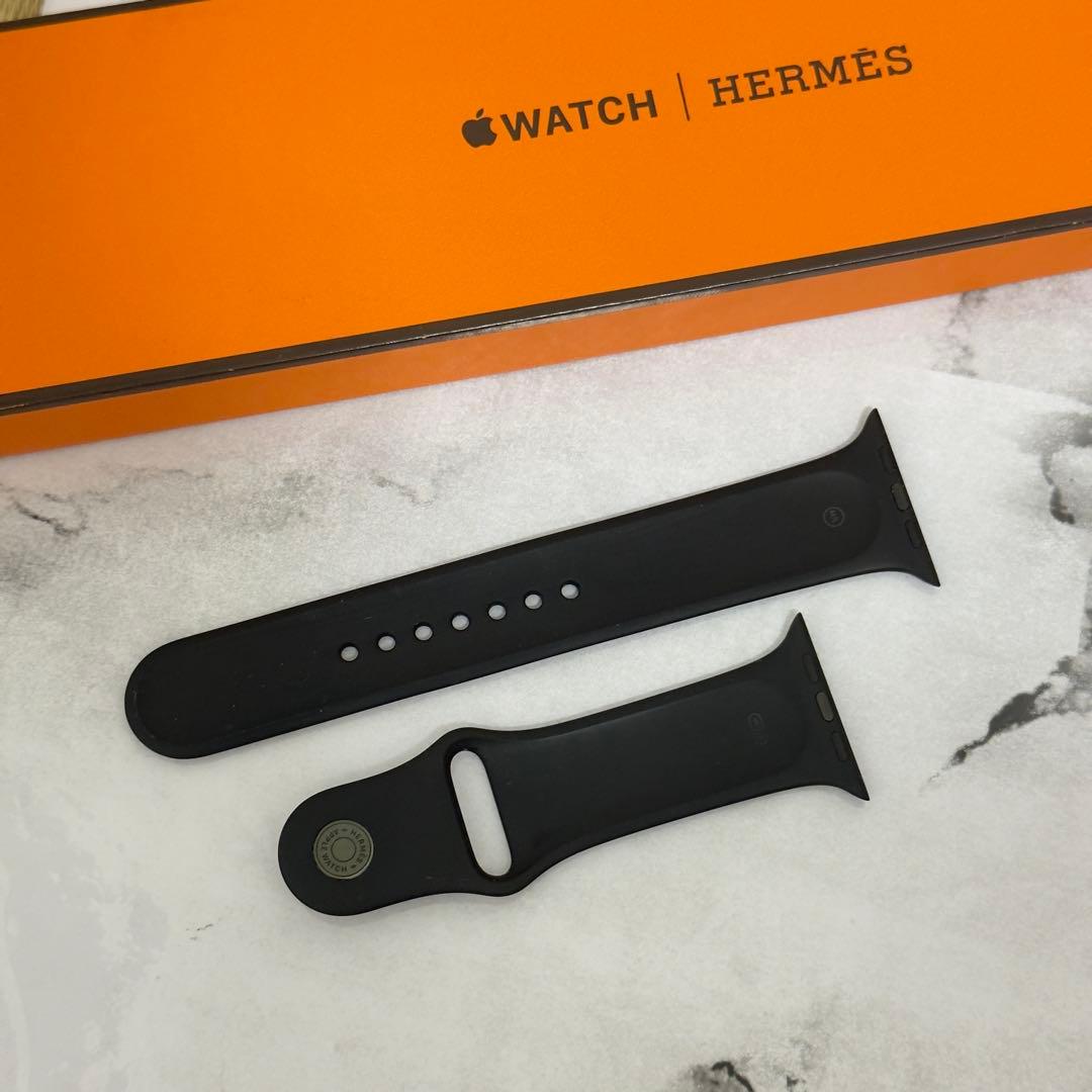2660 Apple Watch エルメス　ブラックラバー　スポーツバンド