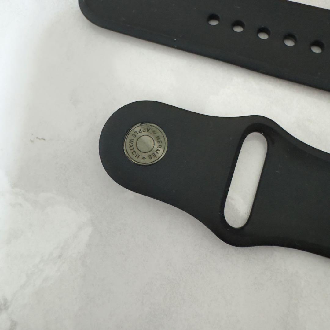 2660 Apple Watch エルメス　ブラックラバー　スポーツバンド