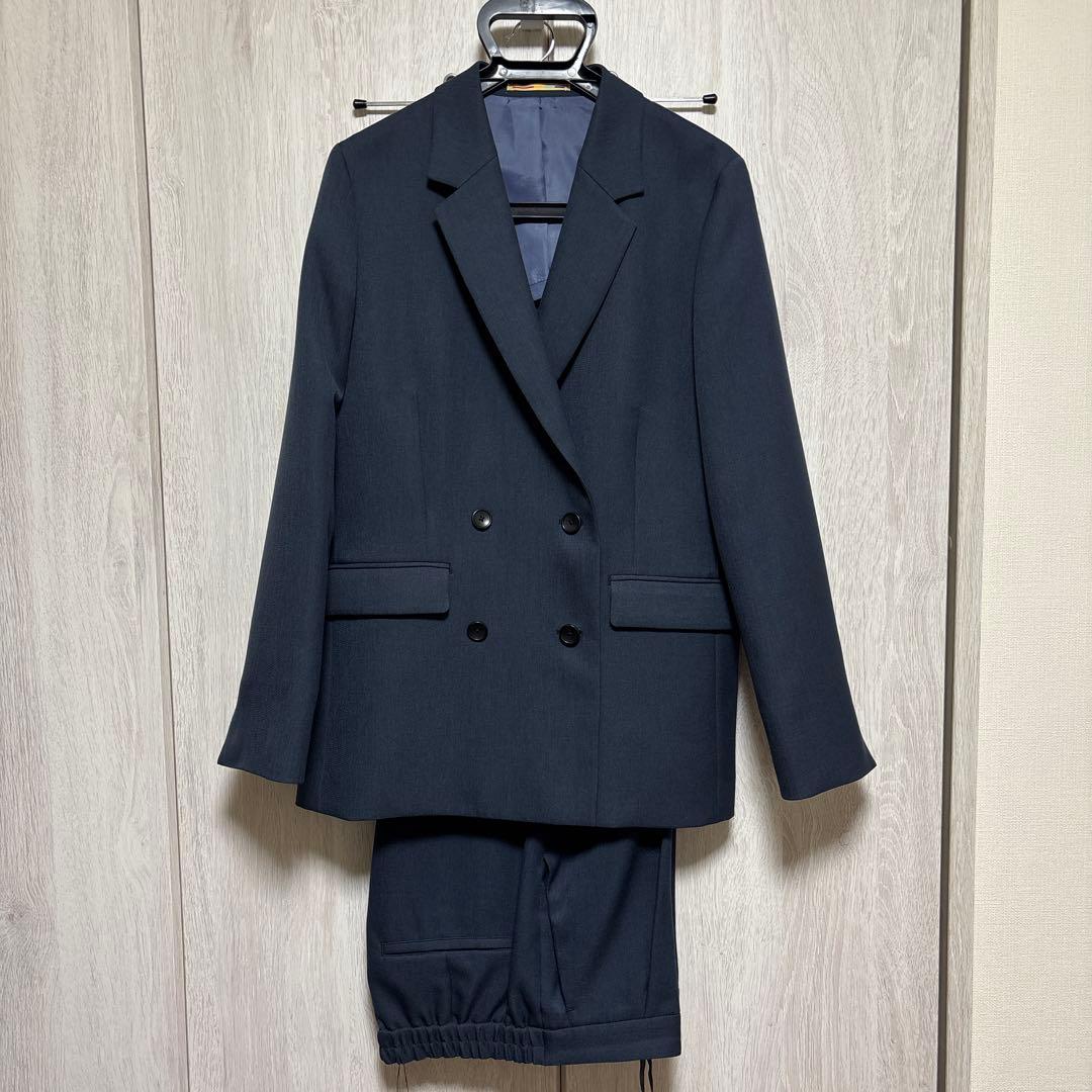 新品同様　オリヒカ　ウォッシャブル　パンツ　スーツ　青紺　上M 下L