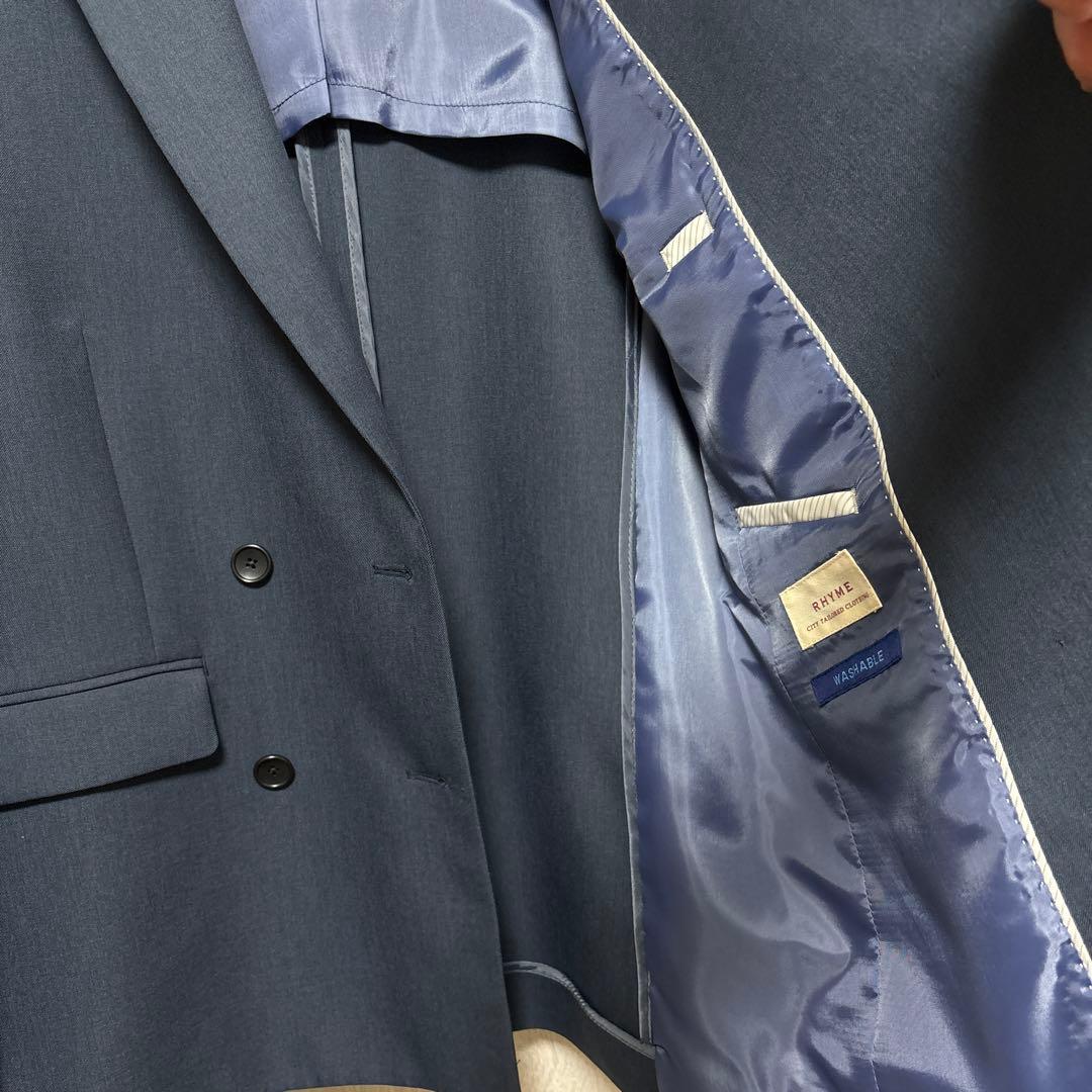 新品同様　オリヒカ　ウォッシャブル　パンツ　スーツ　青紺　上M 下L