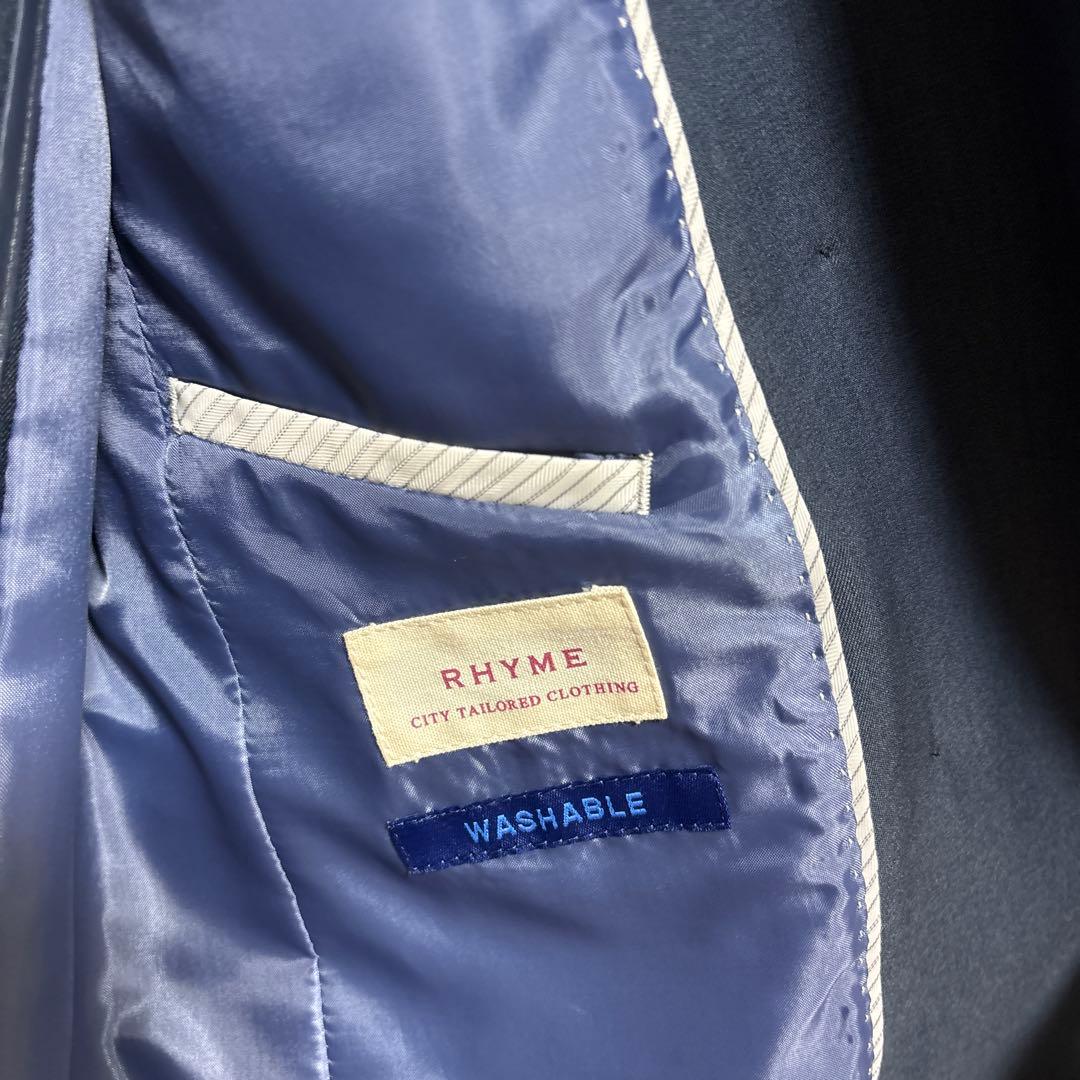 新品同様　オリヒカ　ウォッシャブル　パンツ　スーツ　青紺　上M 下L