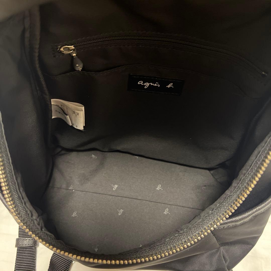 美品　agnes.b アニエスベー　ミニリュック 黒　ナイロン　本革