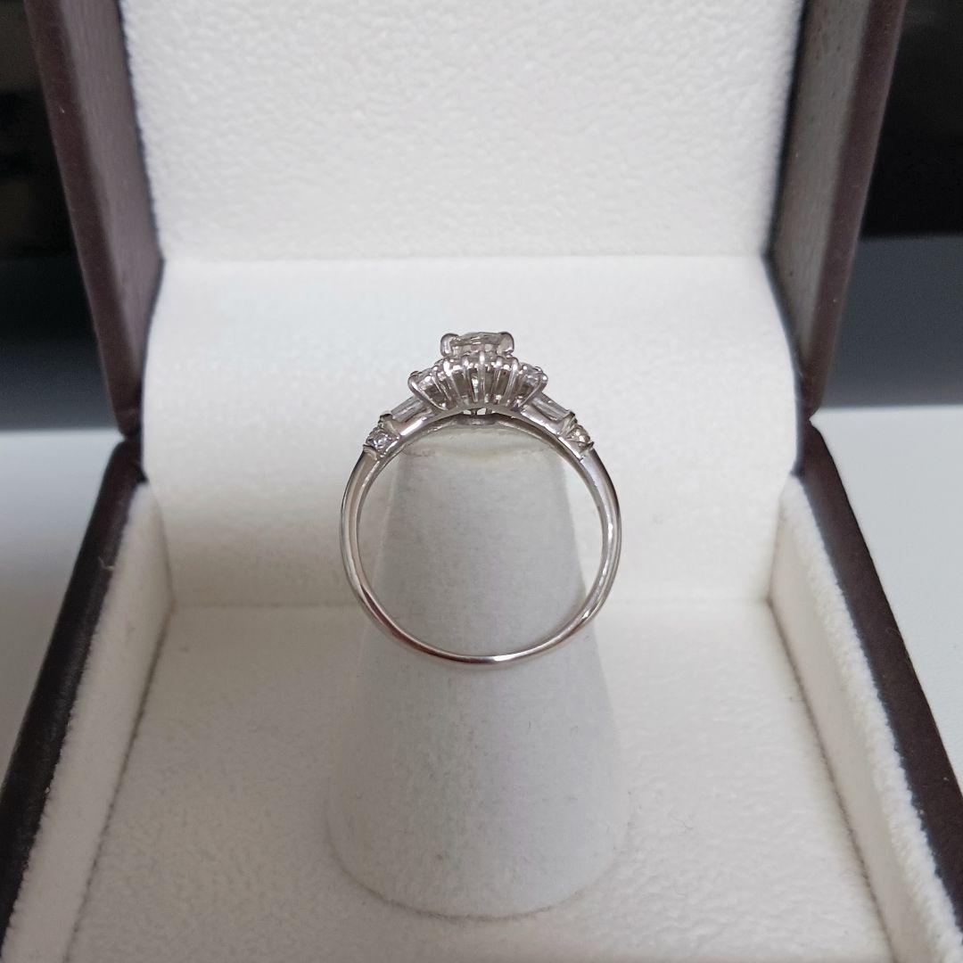 Pt900 天然ダイヤモンド 合計1.11ct 豪華 ヘイロー オーバル リング