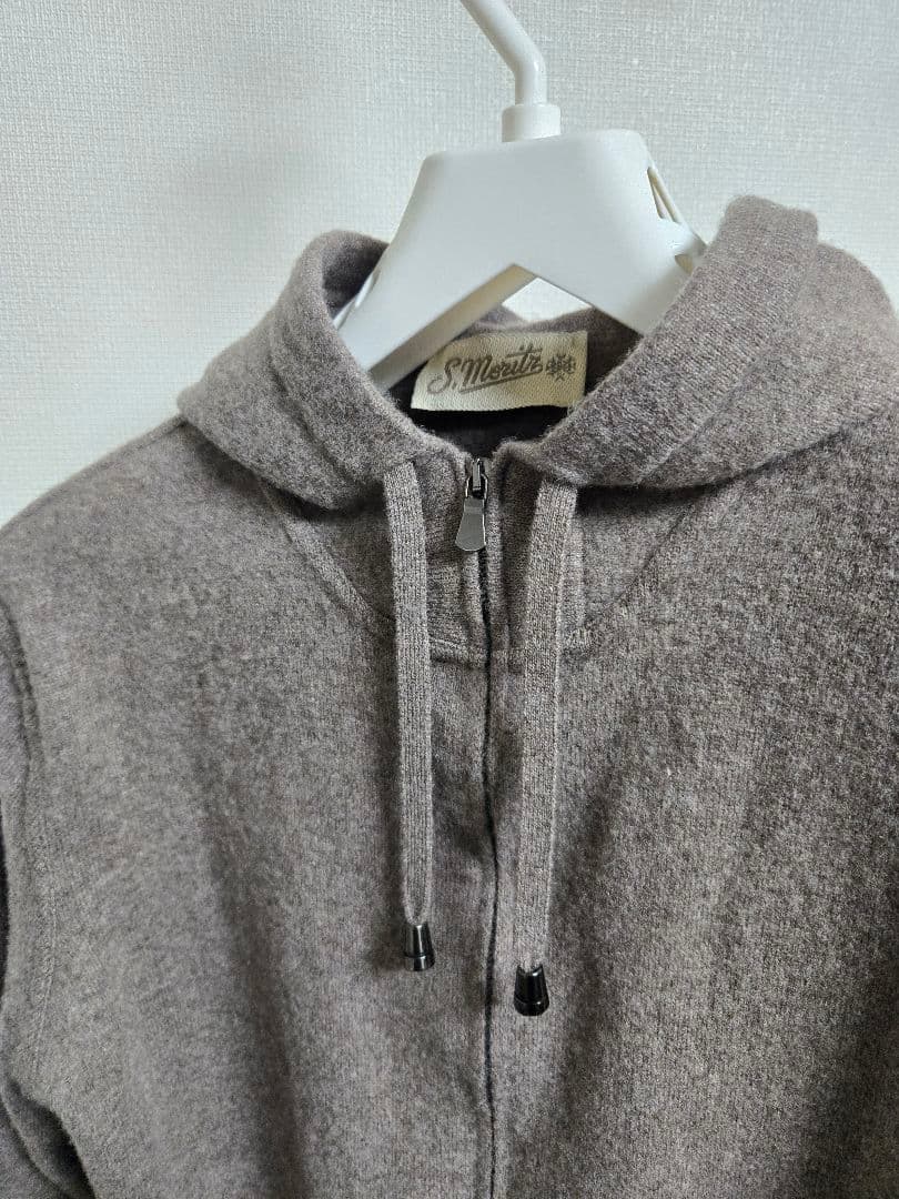 S.Moritz ／ Super120’sウールカシミヤ12ゲージニットパーカー