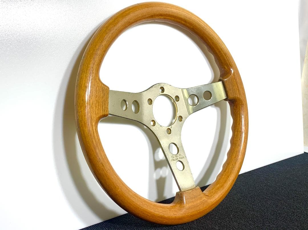 O.B.A. オーバ オバ オバハン ウッド ステアリング 35パイ 当時物