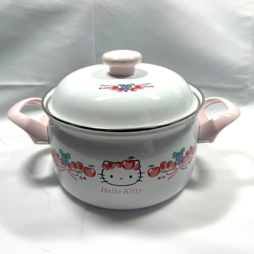 ハローキティ Hello Kitty フルーツキティ ホーロー鍋 なべ18cm