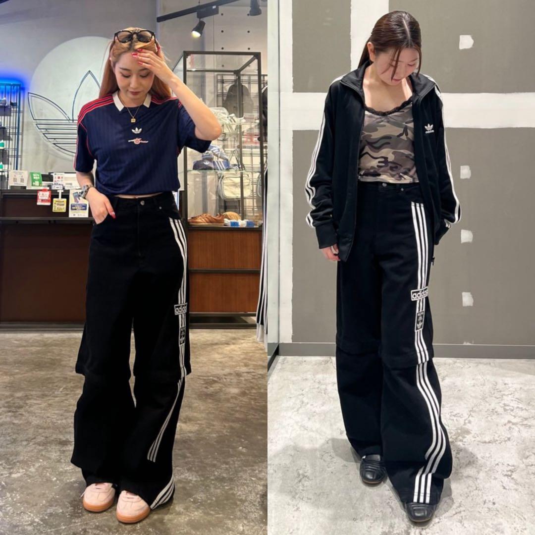 新品25⭐️adidas アディブレイク 2-IN-1 デニムパンツ ブラック×白