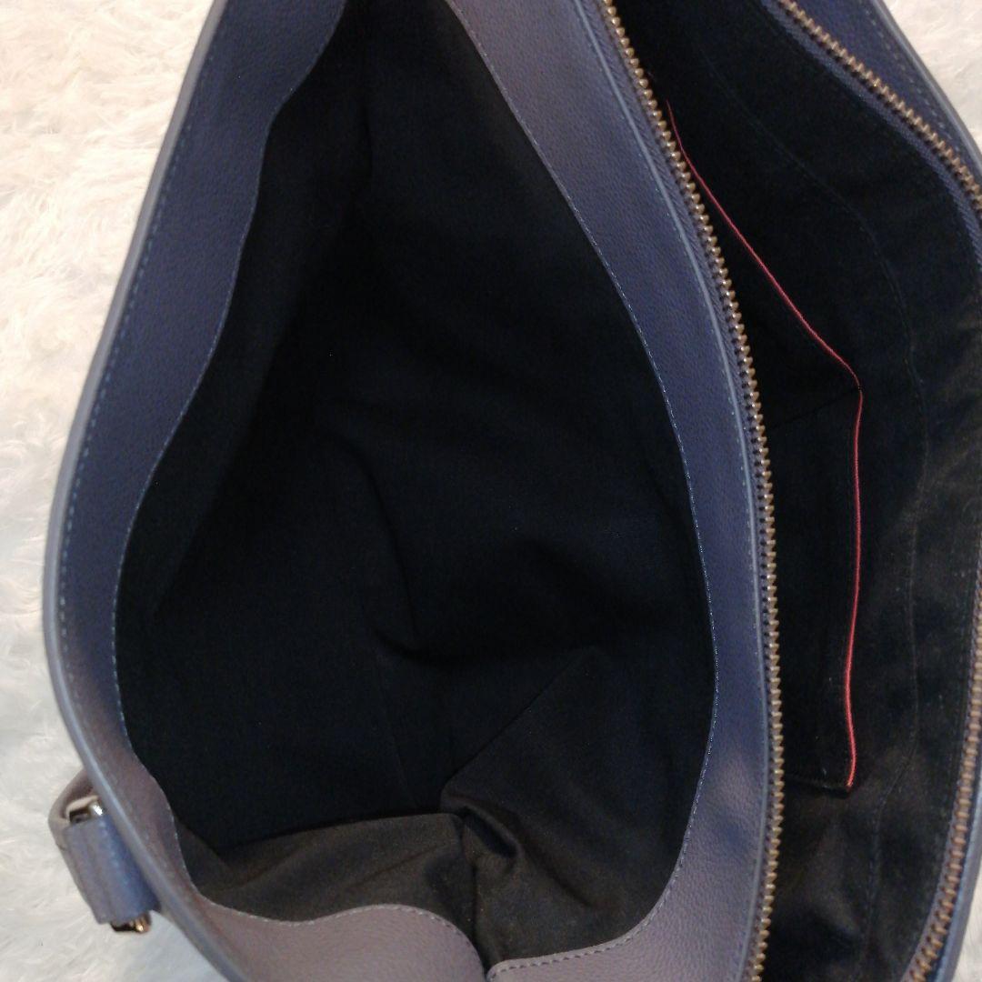 ポールスミス レザー インレイド マルチストライプハンドル トートバック グレー