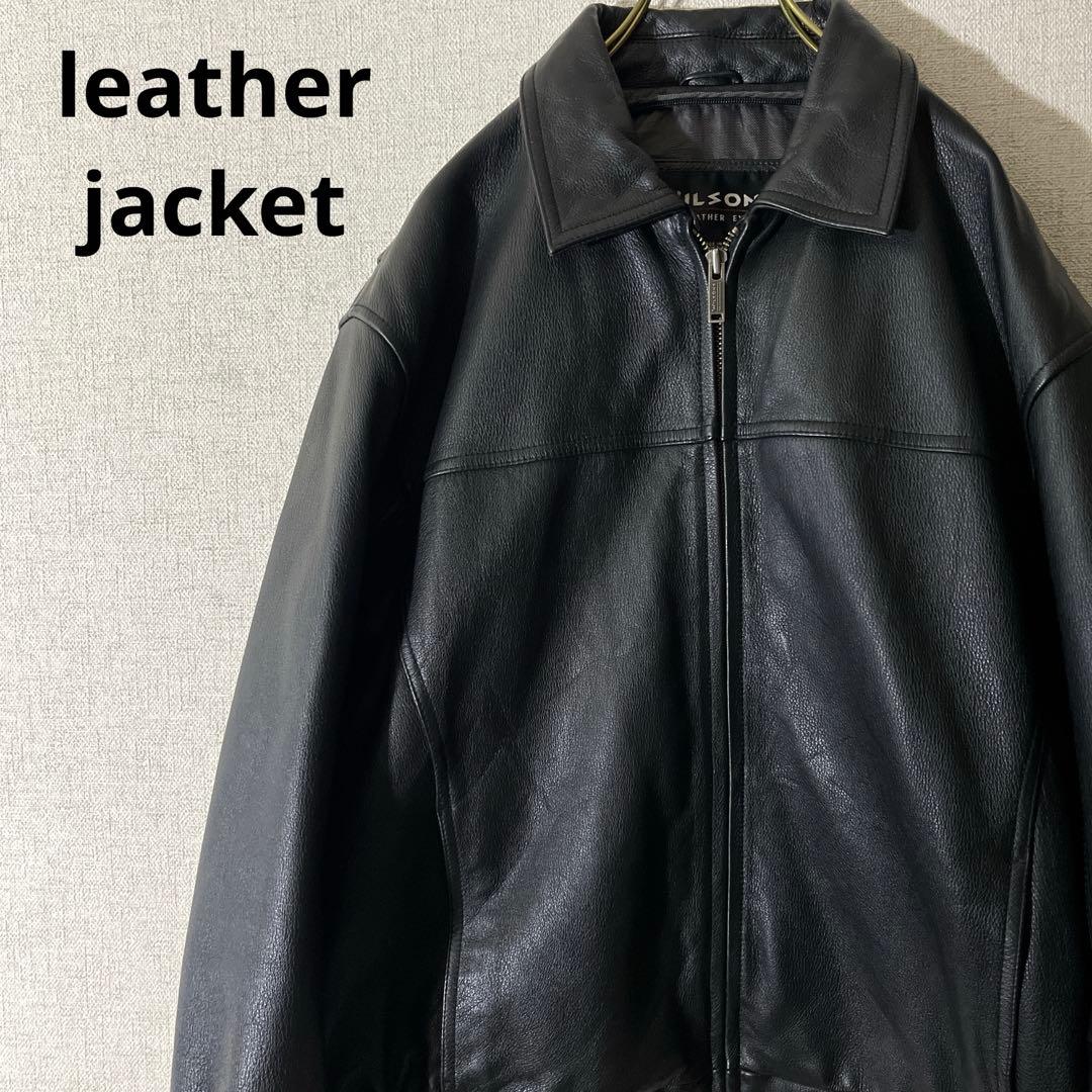 レザージャケット 本革 シングルライダース ブルゾン ブラック