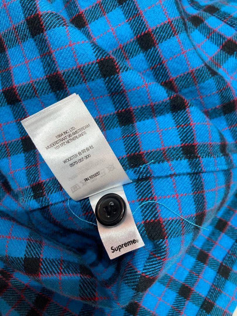 シュプリーム ミニプレイドフーデッドシャツ M