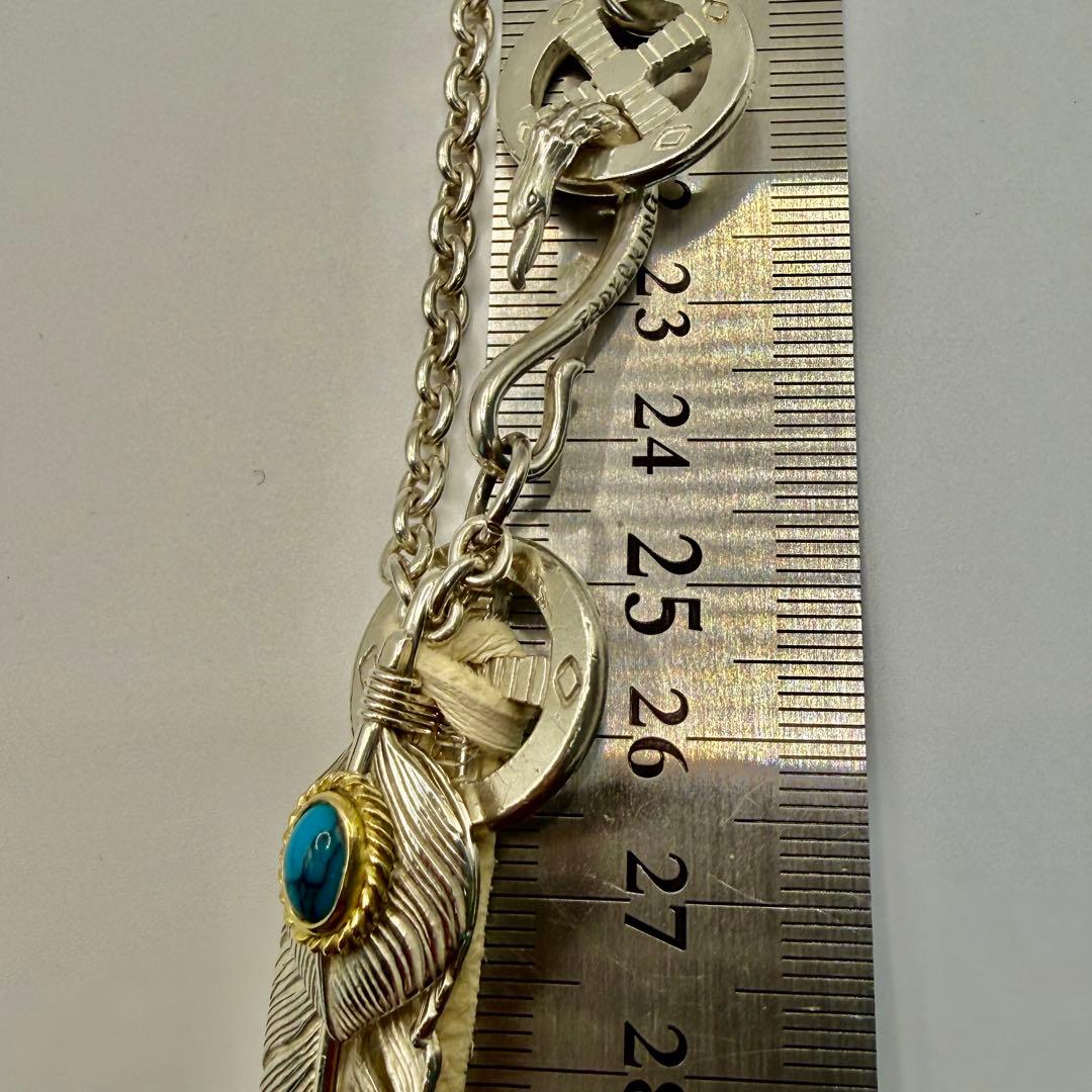 美品　タディ&キング　上銀金縄ターコイズフェザーL ネックレスセット
