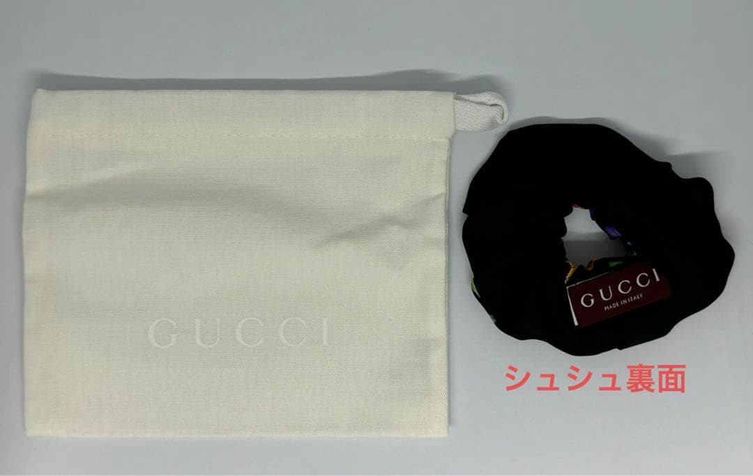 GUCCI フローラ プリント シルクツイル シュシュ　グッチ　ヘアゴム