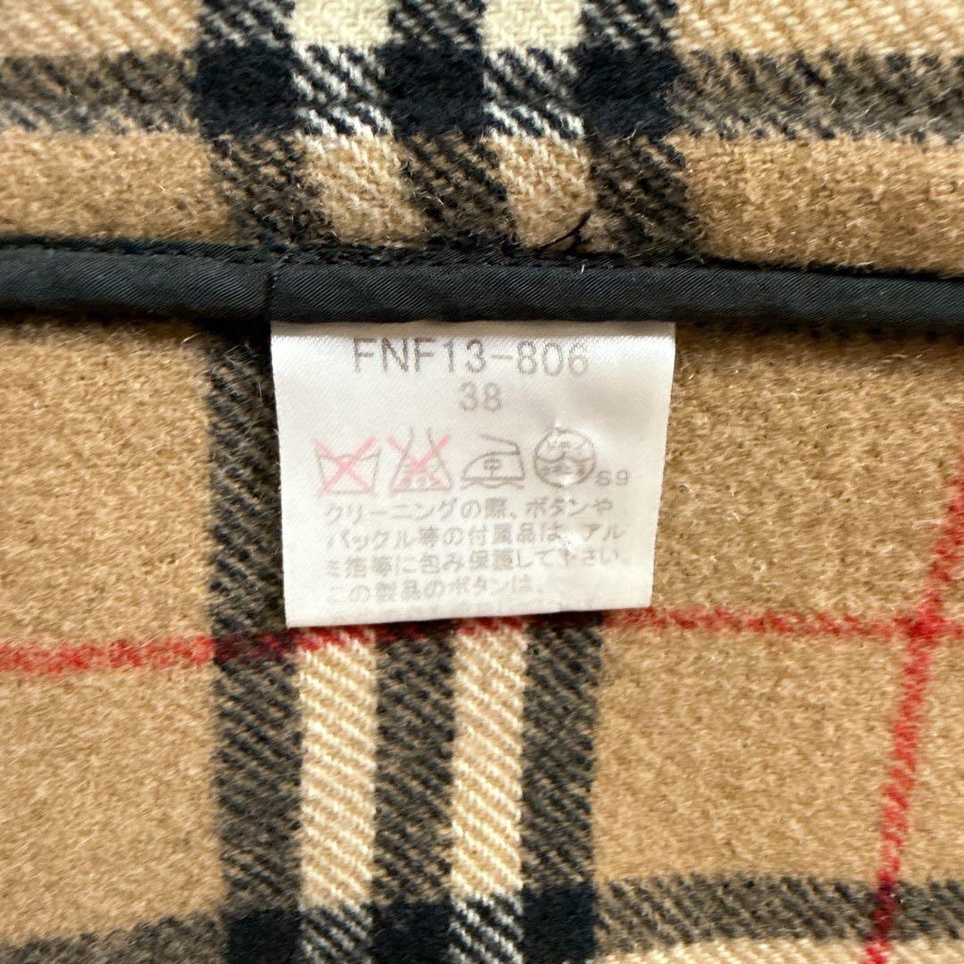【美品】バーバリーブルーレーベルダッフルコート ノバチェック フード付き 38
