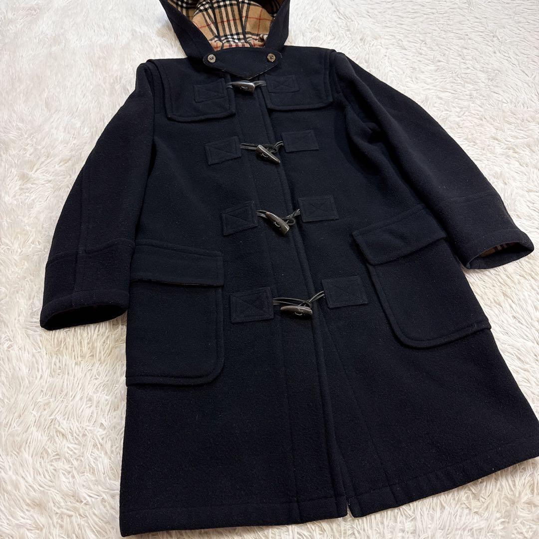 【美品】バーバリーブルーレーベルダッフルコート ノバチェック フード付き 38