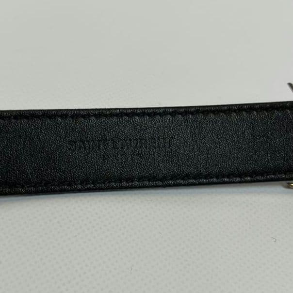 Saint Laurent ベルト YSL カサンドラ　レザー　ブラック　黒