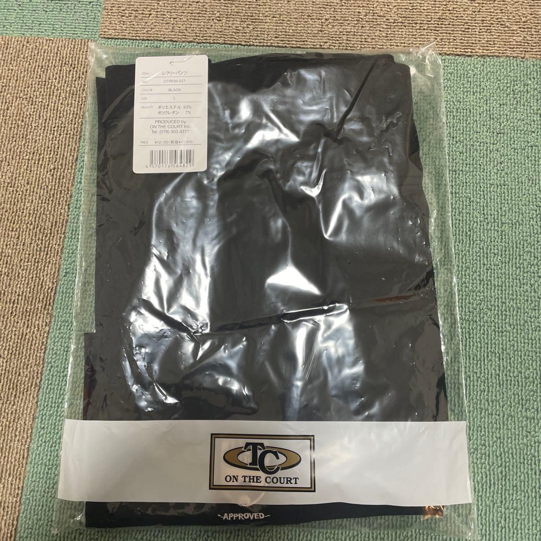 ON THE COURT ブラック レフリーパンツ Lサイズ　ベルトレスタイプ