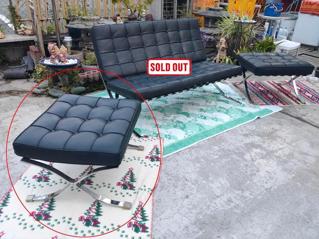 【送料込み】本革☆バルセロナチェア スツールA☆リプロダクト☆美品