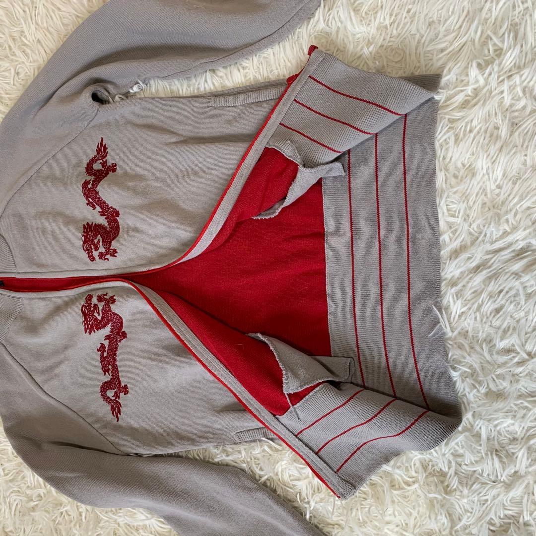 VIVIENNE TAM ドラゴン刺繍 グレー フルジップジャージ