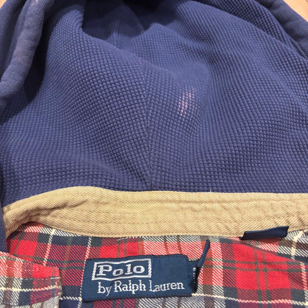 ポロラルフローレン　フード付きネルシャツ　チェック 90s