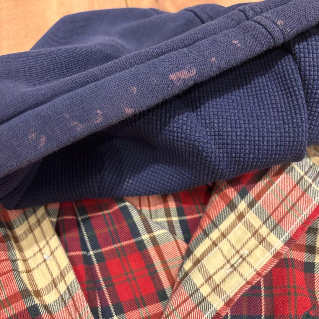 ポロラルフローレン　フード付きネルシャツ　チェック 90s