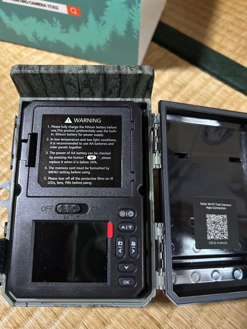 トレイルカメラ　ソーラーパネル　Wi-Fi機能