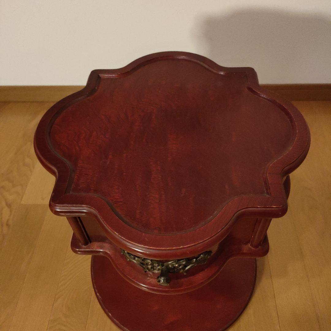 サイドテーブル 花びら型天井 引き出し付 ヴィンテージ アンティーク