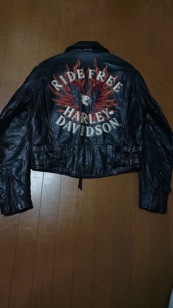 HARLEY DAVIDSON レザージャケット フレイムス刺繍