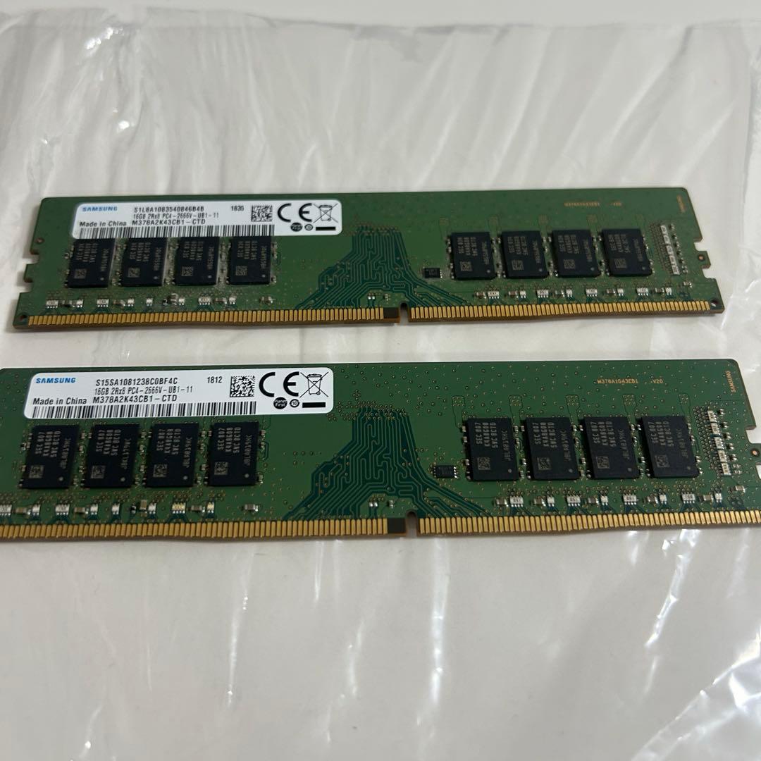 Samsung DDR4 2666MHz メモリ 32GB (16GB×2)