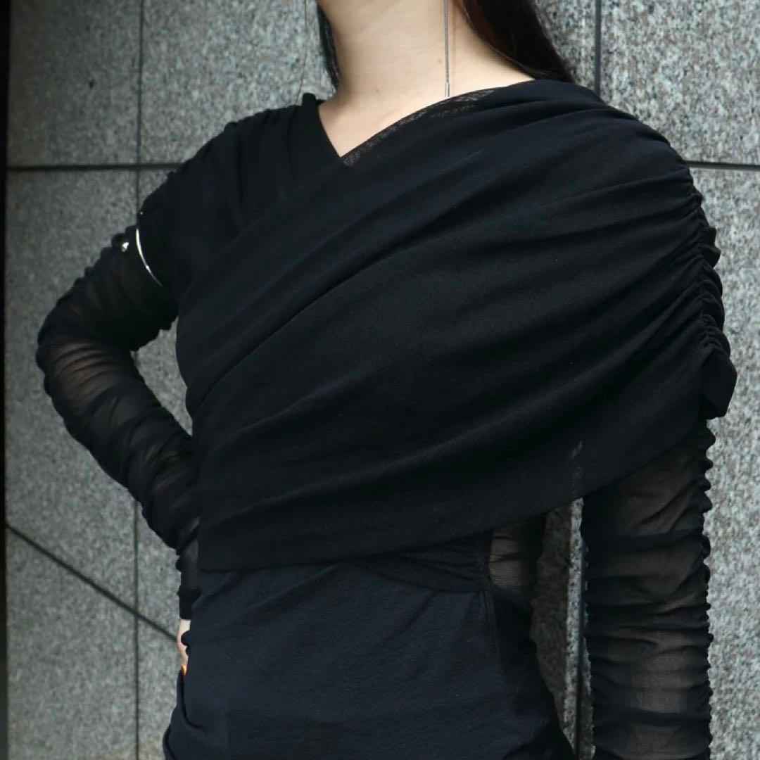 トップス FETICO NYLON JERSEY GATHERED BODYSUIT