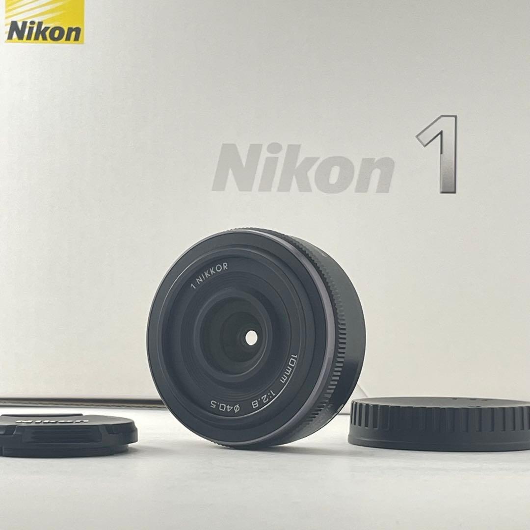 【美品・返品保証】Nikon1 10mm F2.8 ブラック 単焦点広角レンズ
