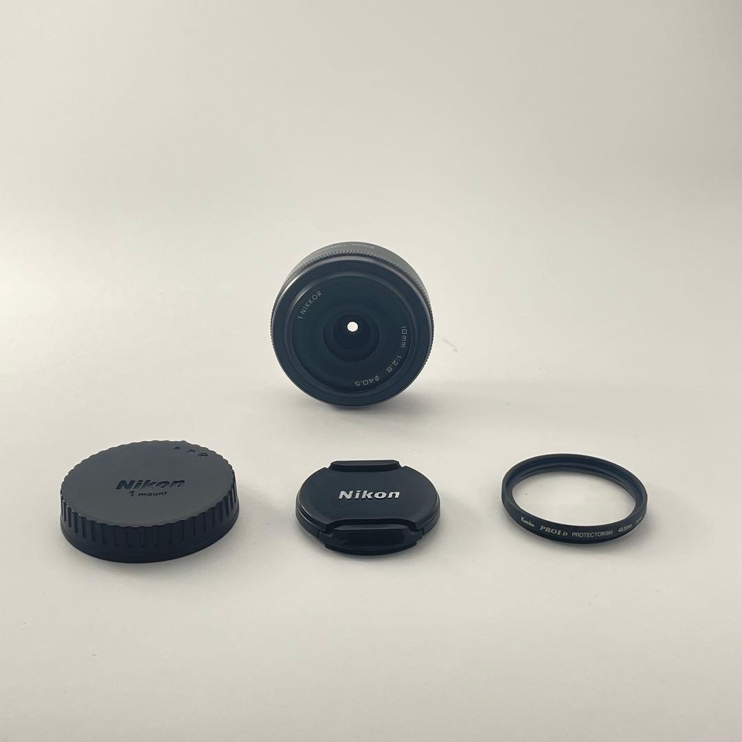【美品・返品保証】Nikon1 10mm F2.8 ブラック 単焦点広角レンズ